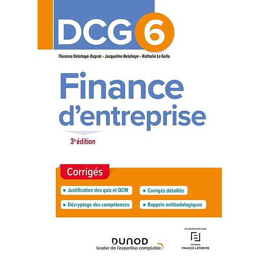 Finance d'entreprise DCG 6  - Corrigés - Campus