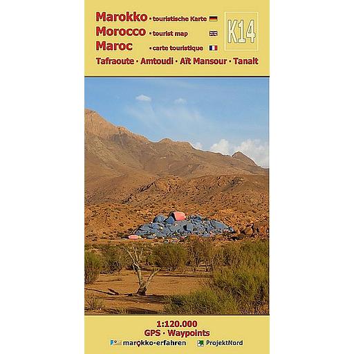 Carte K14 Tafraoute, Amtoudi, Aït Mansour, Tanalt 1:120.000