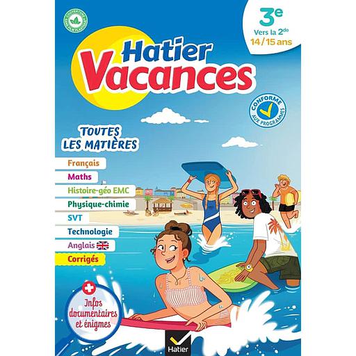 Hatier vacances de la 3e vers la 2de  - Toutes les matières