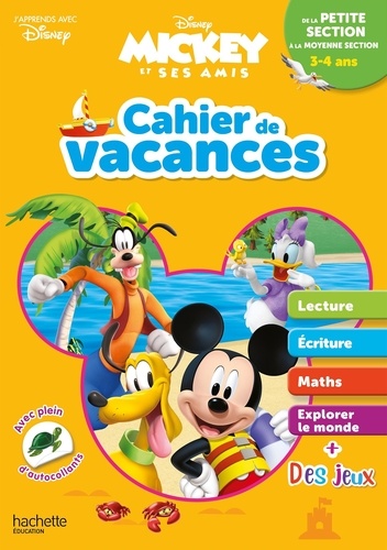Cahier de vacances de la petite section à la moyenne section  - Mickey et ses amis