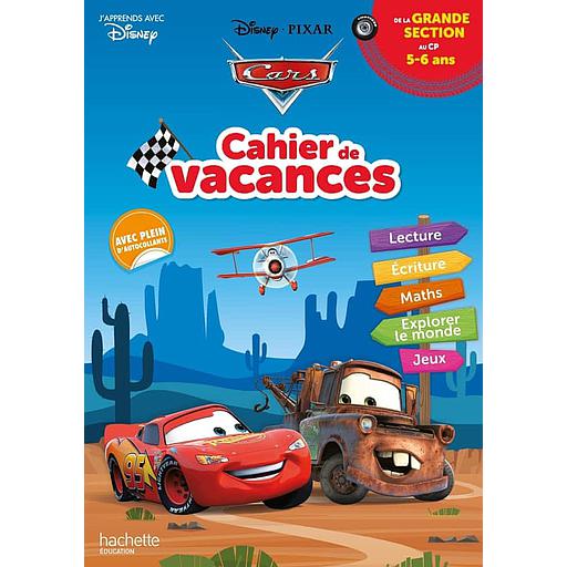 Cahier de vacances de la grande section au CP  - Disney Pixar Cars