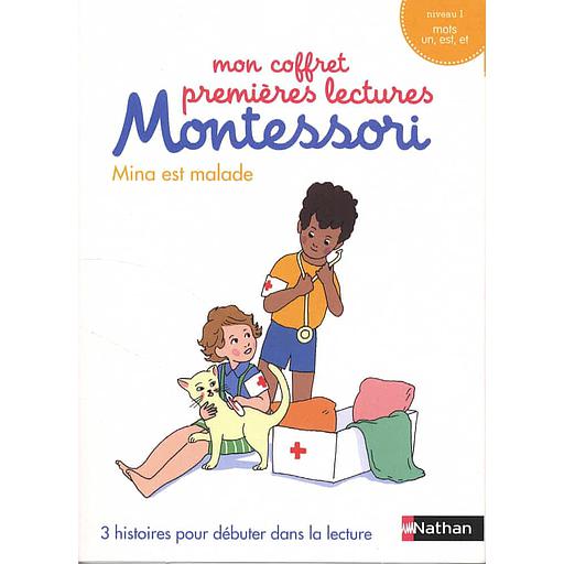 Mon coffret premières lectures Montessori 3 histoires: Mina est malade-Le cadie de Tom et Mario-Un escargot sur la salade