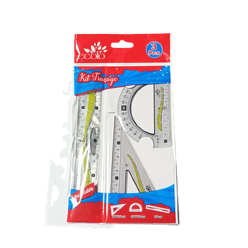 Kit de Géométrie 3 Pièces 20cm