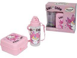 Pack Boite à goûter + Gourde à paille en plastique