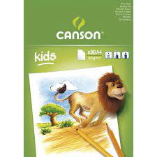 Bloc pour Enfant 30 Feuille Dessin Blanc A4 90G