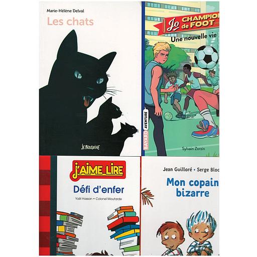 Pack Lecture suivie Nenuphar CM2 (4 histoires : Les chats + défi d'enfer + Jo  champion de foot + mon copain bizzare)