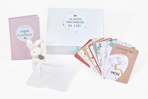 La boîte enchantée de bébé  - Coffret avec 1 doudou, 1 album et des cartes étapes