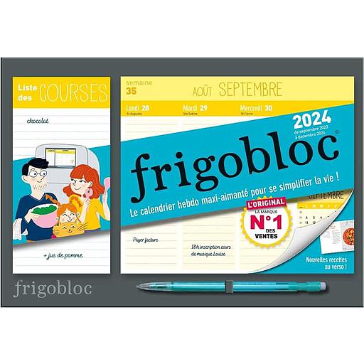 Frigobloc 2024  - Le calendrier hebdo maxi-aimanté pour se simplifier la vie ! Avec 1 porte-mines