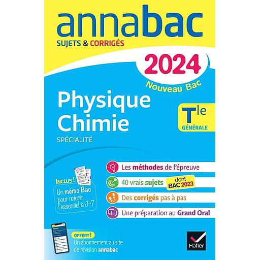 Physique-Chimie spécialité Tle générale  - Sujets & corrigés