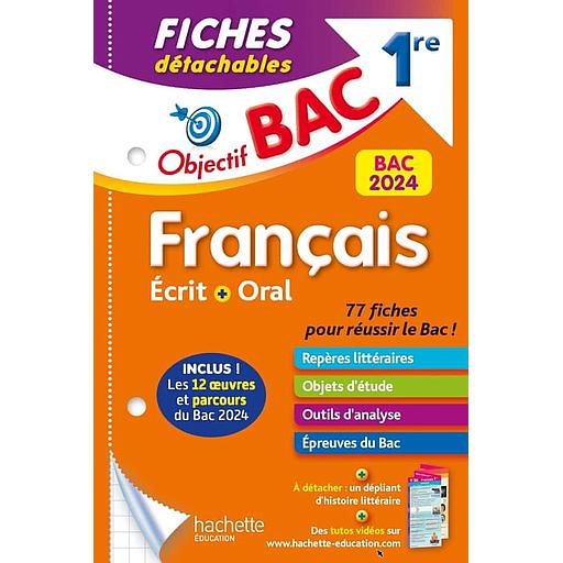 Français écrit et oral 1re  - Fiches détachables