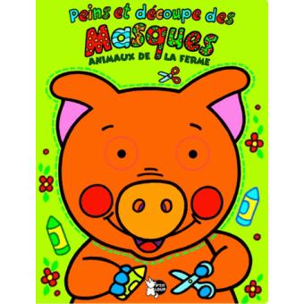 Animaux de la ferme peins et découpe des masques