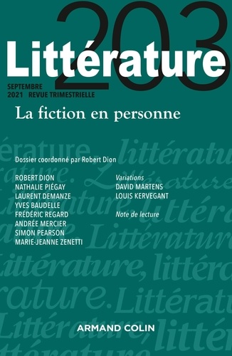 Littérature N° 203, Septembre 2021 - La fiction en personne