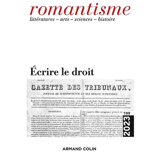 Romantisme N° 199/2023 - Ecrire le droit