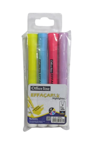 Pochette de 4 Surligneur Effaçable