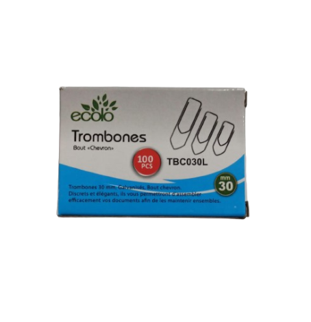 Boite de 100 Trombones Large 30 MM