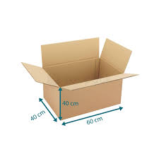 Caisse En Carton Double Cannelure de dimensions  60Cm x 40Cm x 40Cm