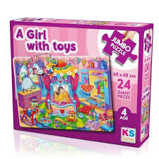 JUMBO PUZZEL - A Girl with toys 24 pcs