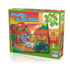 JUMBO PUZZEL - Sunrise on the farm 12 pcs