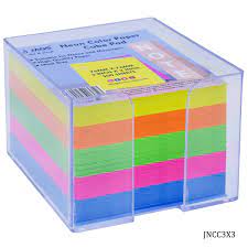 Bloc Cube 5 Couleurs Fluo avec Boite 750 Feuilles
