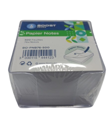 Bloc Cube Blanc avec Boite 76x76MM 500 Feuilles