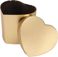 Boîte-cadeau Vide En Forme De Cœur Doré Moyen Model