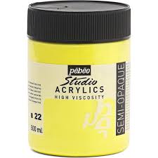 Peinture Acryliques Pot de 500 ml Jaune