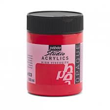 Peinture Acryliques Pot de 500 ml Rouge Cadmium