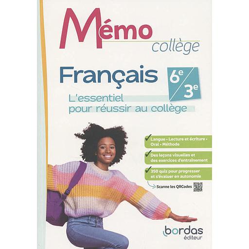 Mémo collège Français 6e/3e - L'essentiel pour réussir au collège