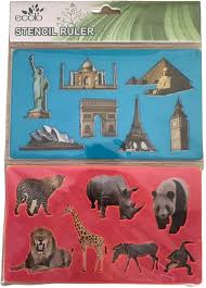 Pochette de Règle de Pochoir 2 Pieces