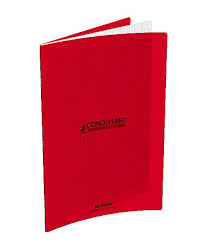 Cahier Pique Polypro 96P 24*32 90G Conquérant Rouge