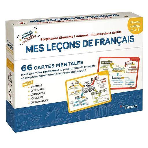 Français 5e, 4e, 3e Mes leçons de Français - 66 cartes mentales. Niveau collège