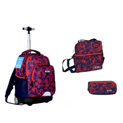 Pack Cartable à roulettes Algo 3 pièces