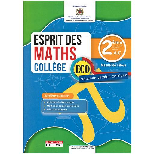 ESPRIT MATHS 2 AC ECO