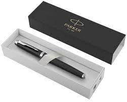 Stylo plume, Noir, plume moyenne, encre bleue, Coffret cadeau