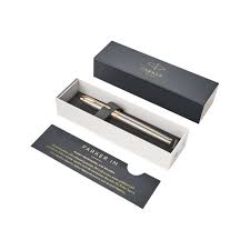 Stylo plume, métal brossé, plume moyenne, encre bleue, Coffret cadeau