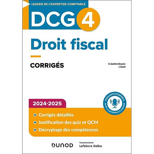 Droit fiscal DCG 4 - Corrigés