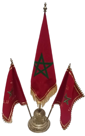 Drapeau Marocaine avec Support 3 Pcs