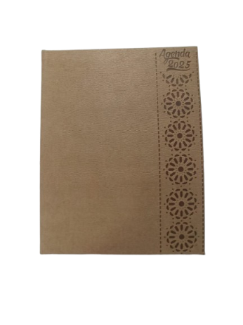 Agenda Semainier de Bureau Papier Ivoire Couverture En Simili Cuir 29.7*21 CM 2025