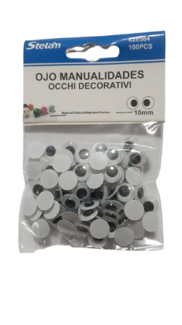 Pochette de 100 Yeux Mobiles Noir 10MM
