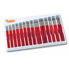 Pot de 144 pinceaux ronds et plats synthétiques économiques, tailles assortis