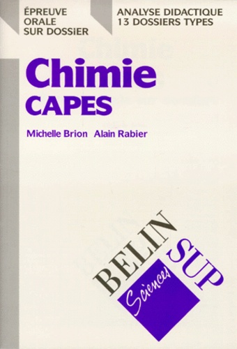 CHIMIE CAPES. Epreuve orale sur dossier