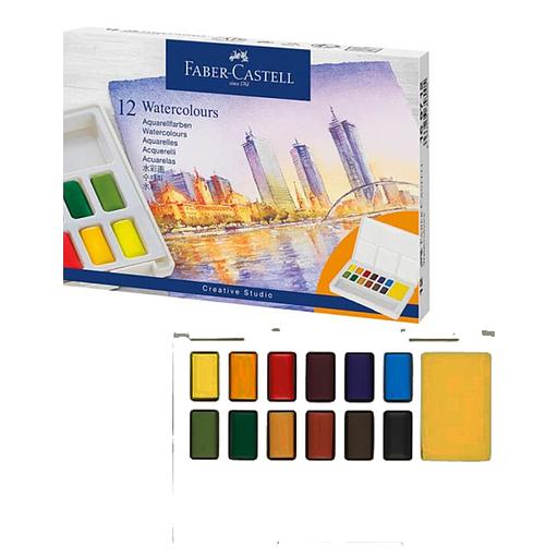 Boîte de 12 demi-godets de peinture Aquarelle