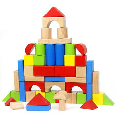 Wooden Building Blocks Colourful for Kids – Educational Toy Set