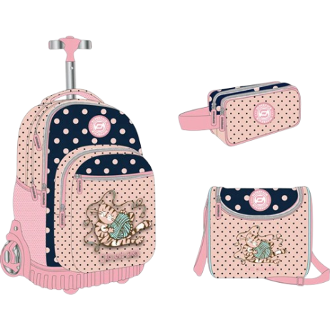 Cartable Trolley  Cats 3 Pièces