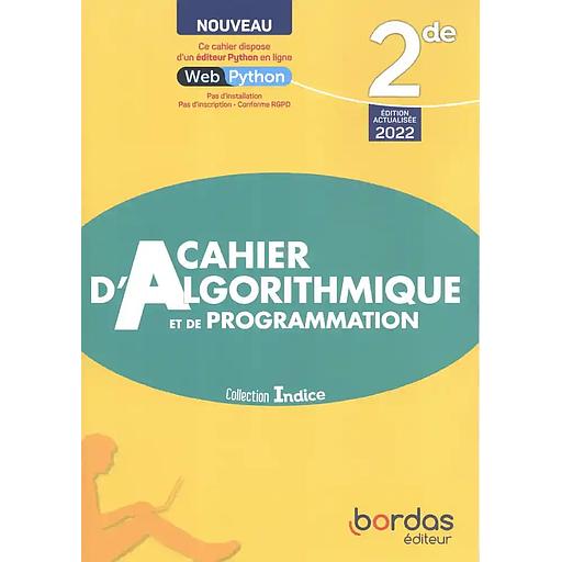 Cahier d'algorithmique et de programmation 2de