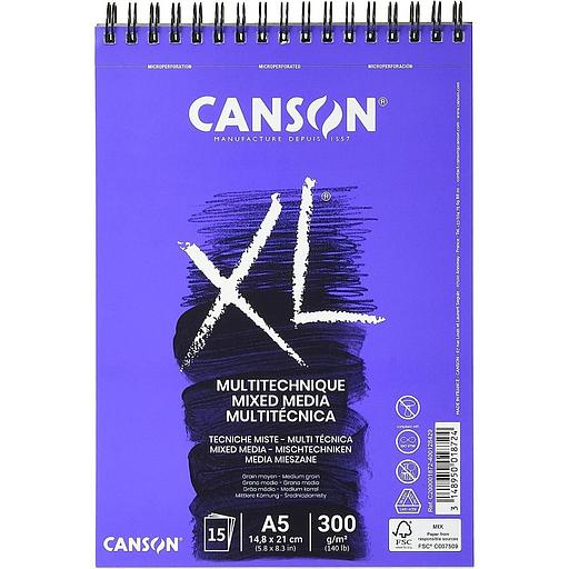 Bloc Croquis XL MIX MEDIA A5 300G Grain moyen 15 Feuilles