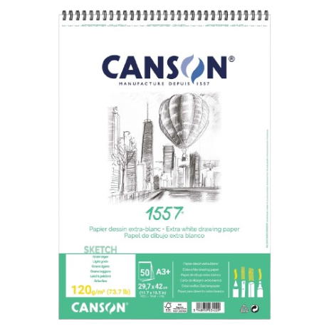 Bloc De Papier Aquarelle avec Spirale 120 Grs 50 Feuille A3