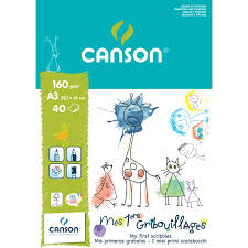 Bloc de Dessin 40 Feuille A3 Gribouillage 160 Grs