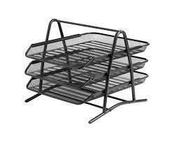 Organisateur de Bureau en Métal Noir 3 Etages