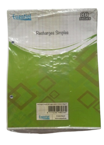 Feuilles Simples Essentiel 80P 60Grs 17*22 Blanches